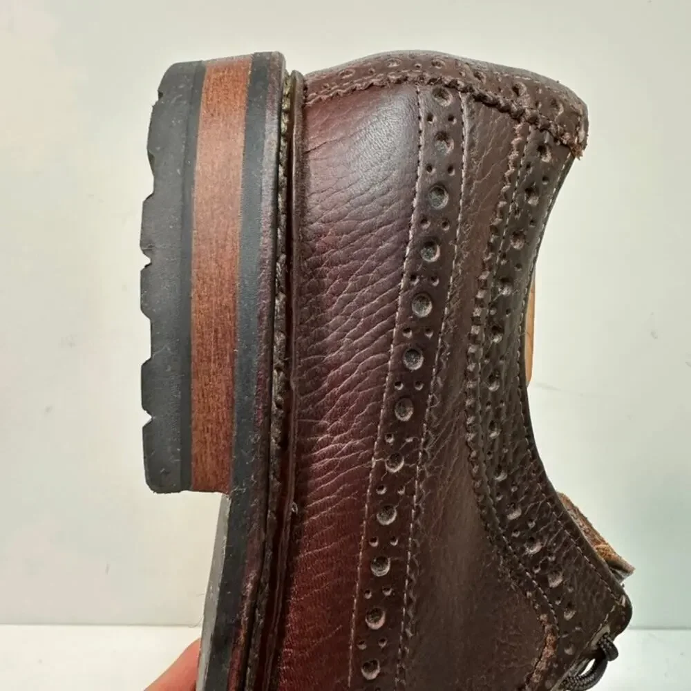 EUC Allen Edmonds x Brooks Brothers Longwing Wingtip Waxed Brown USA 10 D